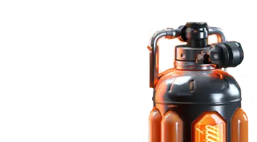 Изображение футуристической канистры с топливом, символизирующее энергию и усиление приветственного бонуса в Интернет-казино АУФ.